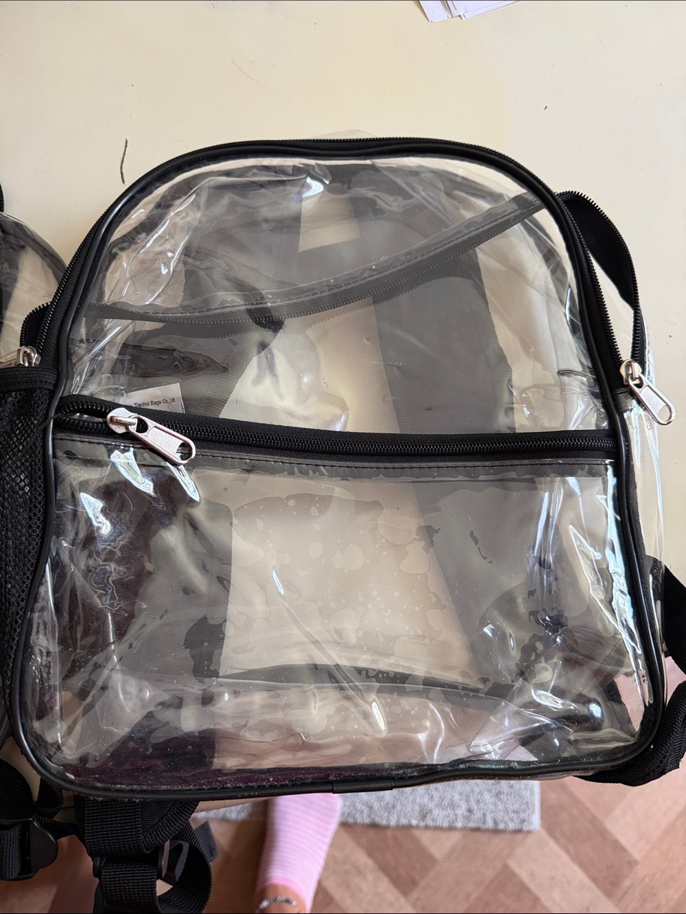 Clear Black-Trim Women’s Backpack